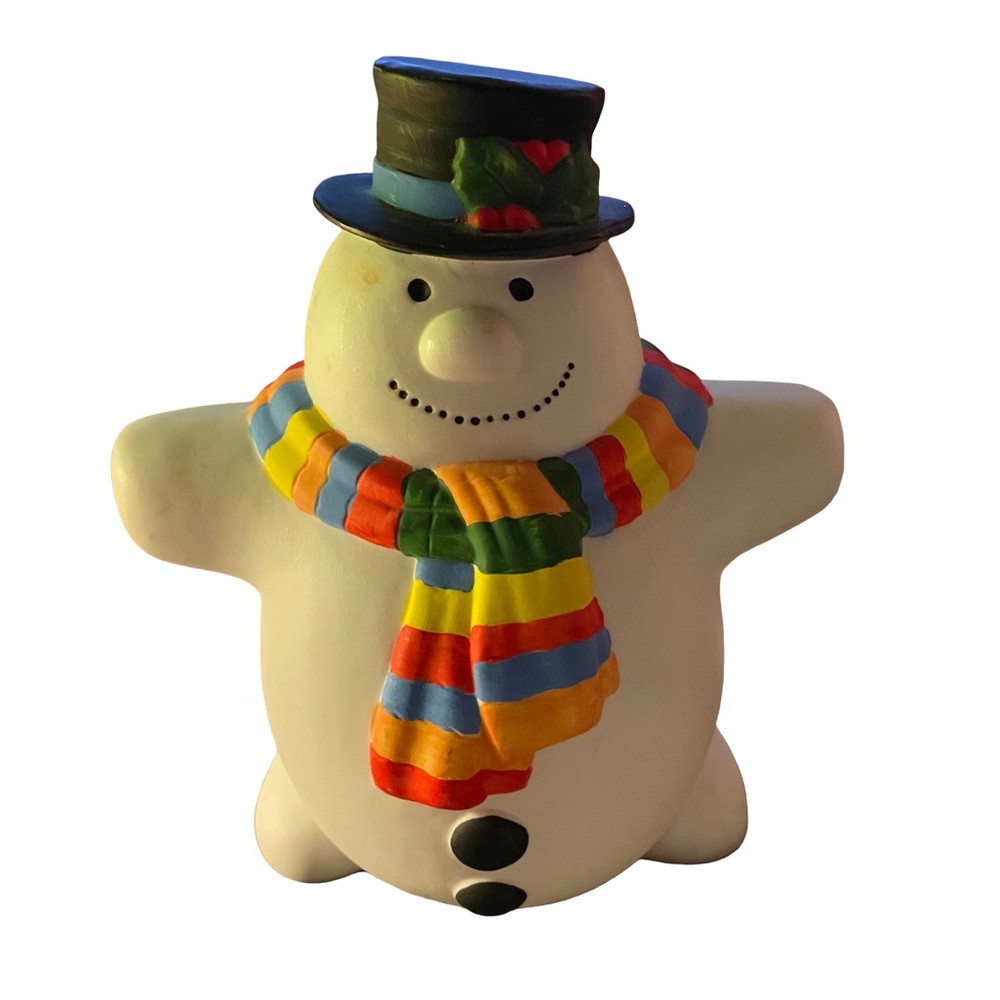 Vintage Musical "Frosty the Snowman"‎ Ceramic Snowman Department 56 *Works*